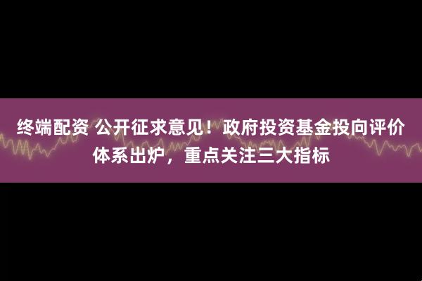 终端配资 公开征求意见！政府投资基金投向评价体系出炉，重点关注三大指标