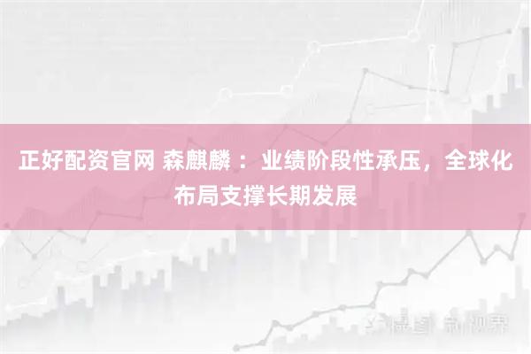 正好配资官网 森麒麟 :业绩阶段性承压,全球化布局支撑长期发展