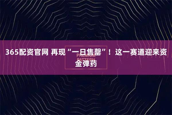 365配资官网 再现“一日售罄”！这一赛道迎来资金弹药